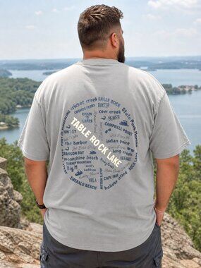 Table Rock Lake T-Shirt Landmarks & Marinas Graphics Upcycled Men's Size 2XL